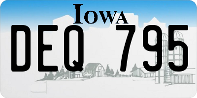 IA license plate DEQ795
