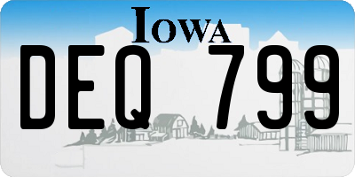 IA license plate DEQ799