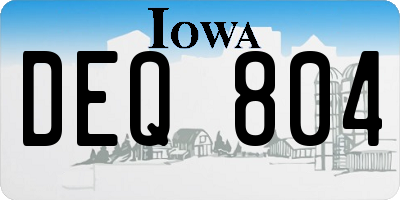 IA license plate DEQ804