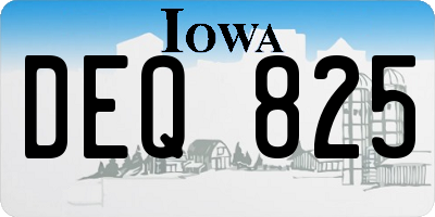 IA license plate DEQ825