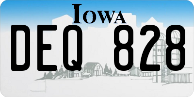 IA license plate DEQ828