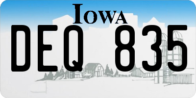 IA license plate DEQ835