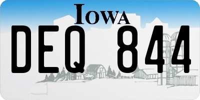 IA license plate DEQ844