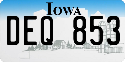 IA license plate DEQ853