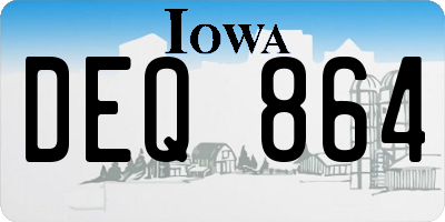 IA license plate DEQ864