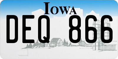 IA license plate DEQ866