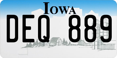 IA license plate DEQ889
