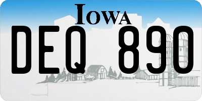 IA license plate DEQ890