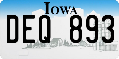 IA license plate DEQ893