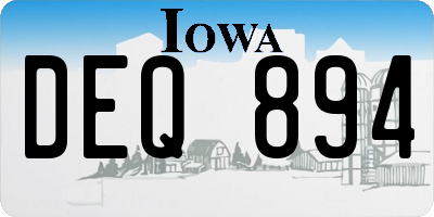 IA license plate DEQ894
