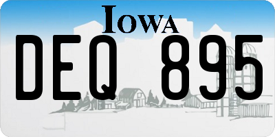 IA license plate DEQ895