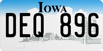 IA license plate DEQ896