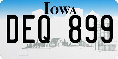 IA license plate DEQ899