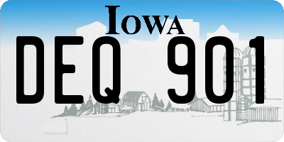 IA license plate DEQ901