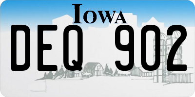 IA license plate DEQ902