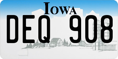 IA license plate DEQ908
