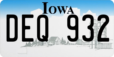 IA license plate DEQ932
