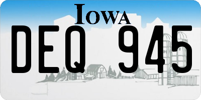 IA license plate DEQ945