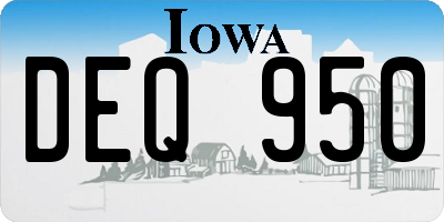 IA license plate DEQ950