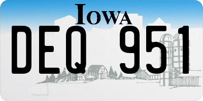 IA license plate DEQ951