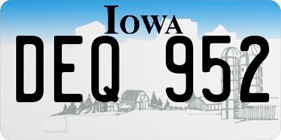 IA license plate DEQ952