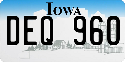 IA license plate DEQ960