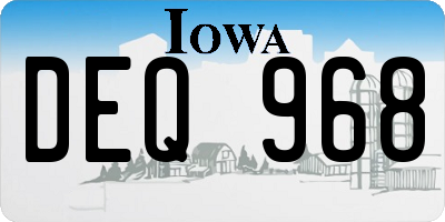 IA license plate DEQ968