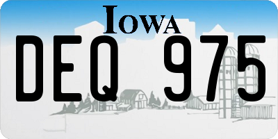 IA license plate DEQ975