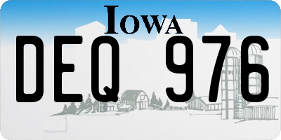 IA license plate DEQ976