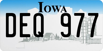 IA license plate DEQ977