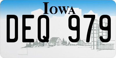 IA license plate DEQ979