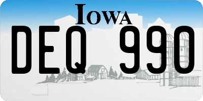 IA license plate DEQ990