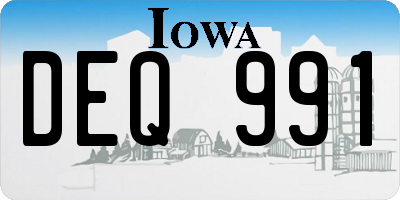 IA license plate DEQ991
