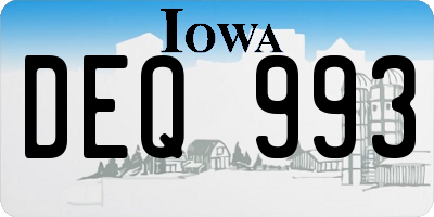 IA license plate DEQ993