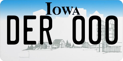 IA license plate DER000