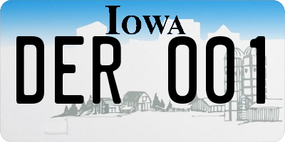 IA license plate DER001