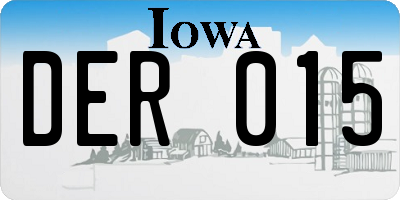 IA license plate DER015