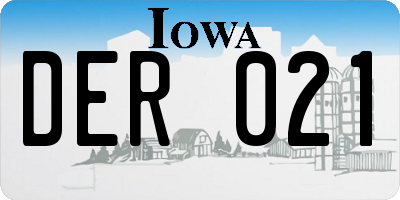 IA license plate DER021