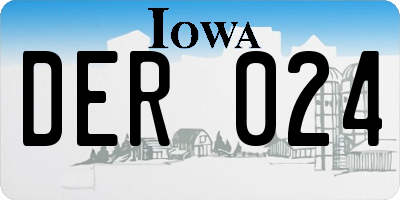 IA license plate DER024