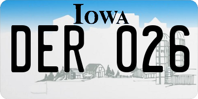 IA license plate DER026