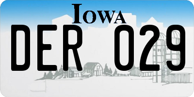 IA license plate DER029