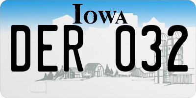 IA license plate DER032