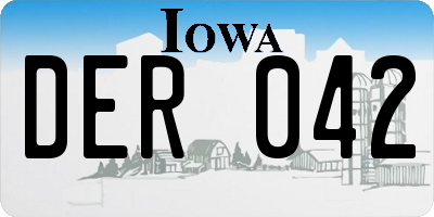 IA license plate DER042