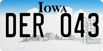 IA license plate DER043