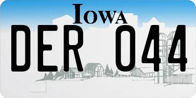 IA license plate DER044