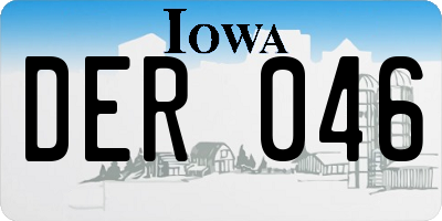 IA license plate DER046