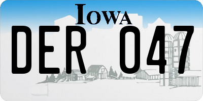 IA license plate DER047