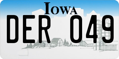 IA license plate DER049