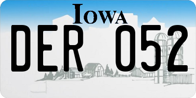 IA license plate DER052