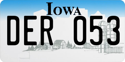 IA license plate DER053
